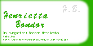 henrietta bondor business card